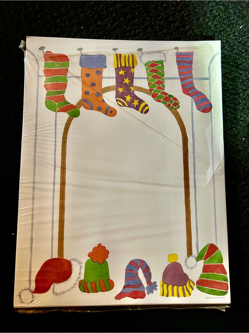 Festive Holiday Stocking and Hat Laser Stationery